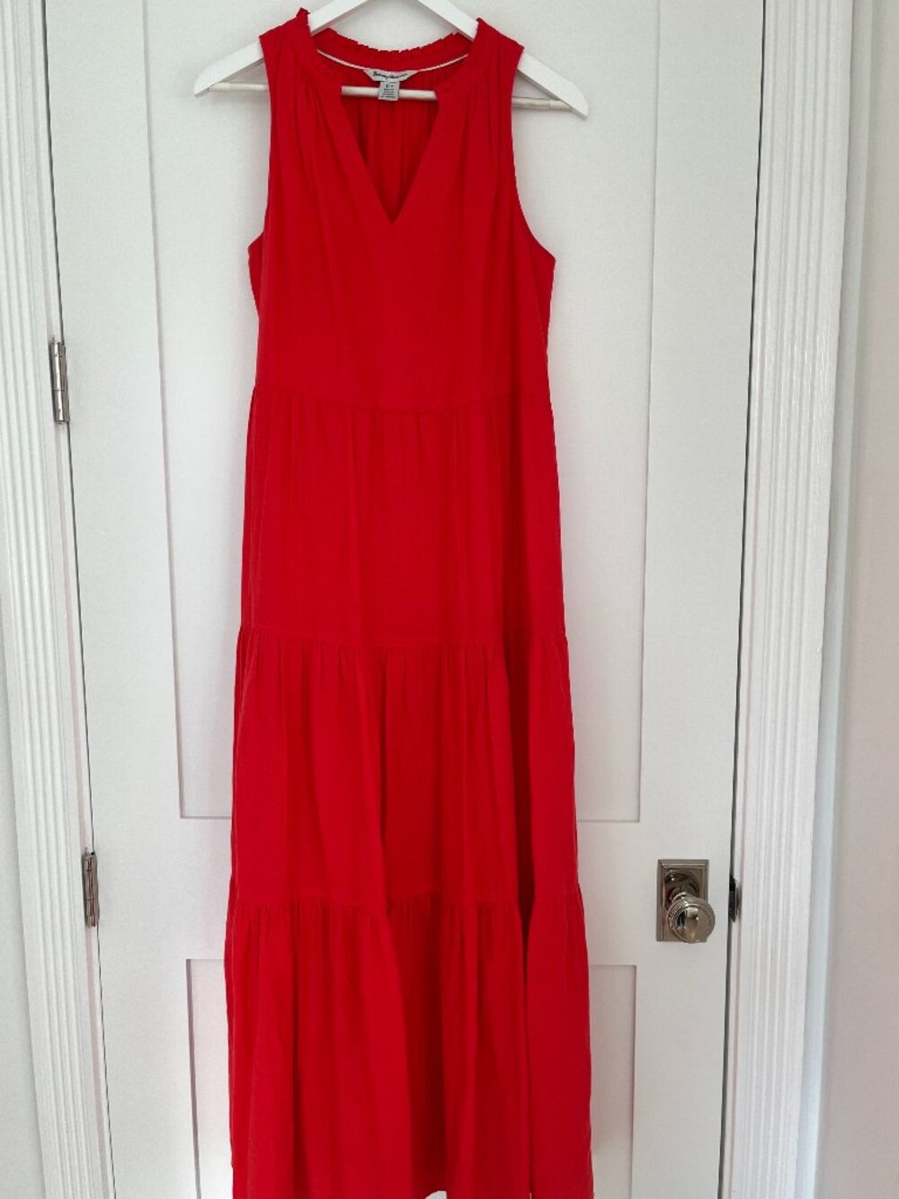Tommy Bahama Lena Tiered Maxi Dress in Red Size S
